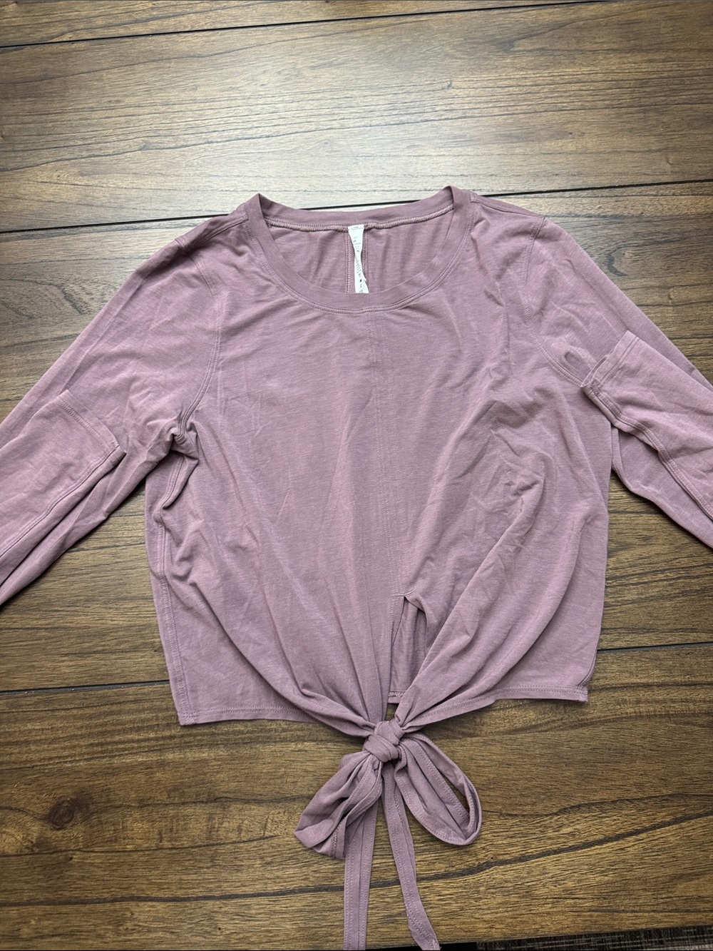 lululemon athletica Mauve Tie-Front Long Sleeve Top